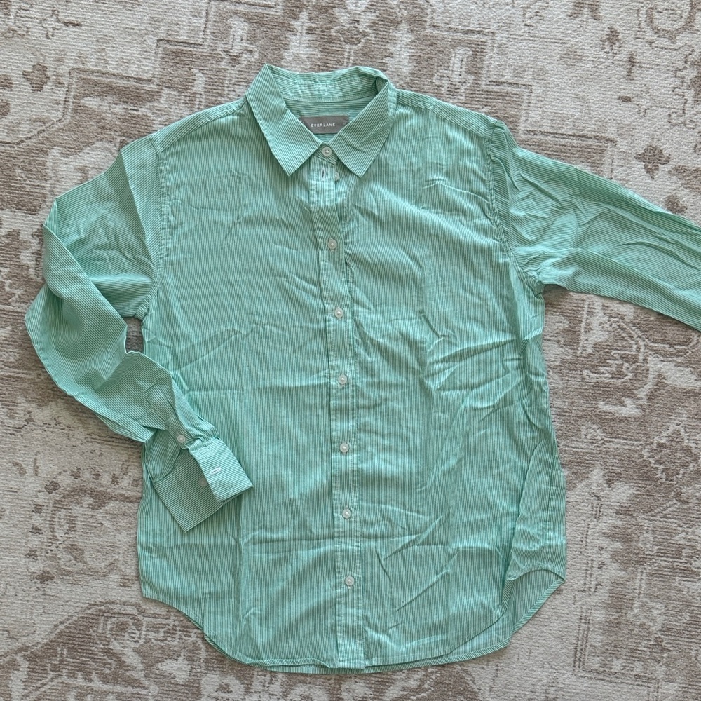 Everlane Light Green Casual Shirt button up shirt size 00